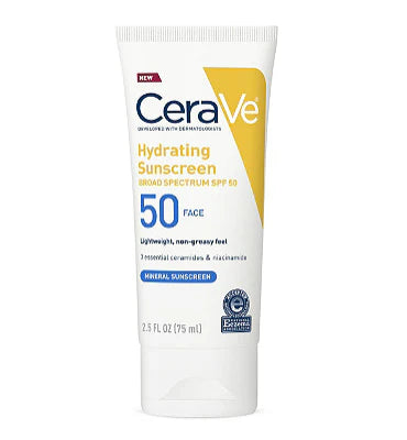 CeraVe- Mineral Sunscreen Lotion Face Lotion With Zinc Oxide SPF 50-100 ml