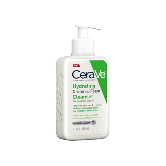 CeraVe- Hydrating Cream to Foam Cleanser For Normal to Dry Skin, 237 ml